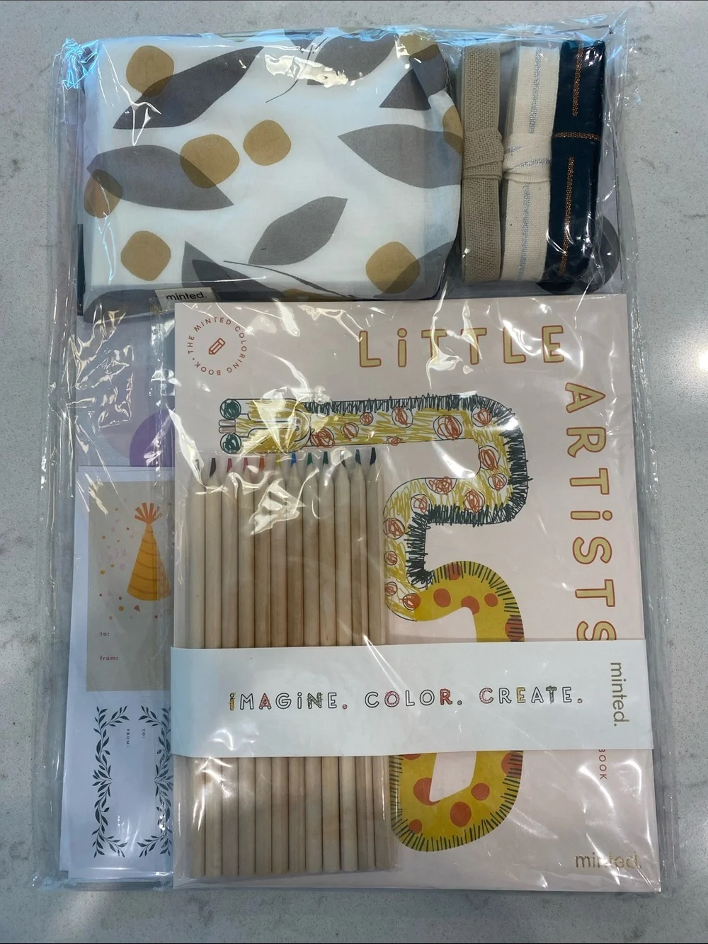 Minted kit - wrapping paper, cards, artist coloring book
